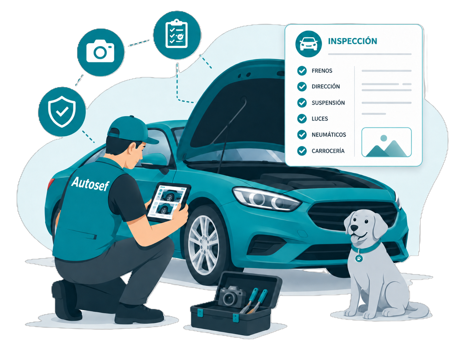 Inspección automotriz organizada por proceso